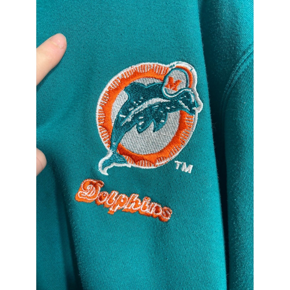 Starter‎ Miami Dolphins Color Block Hoodie NFL Football Teal Black Orange XL - Picture 4 of 7